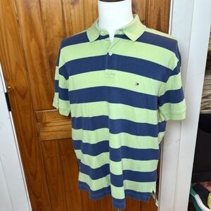 Tommy Hilfiger Line and Navy Striped Polo size L